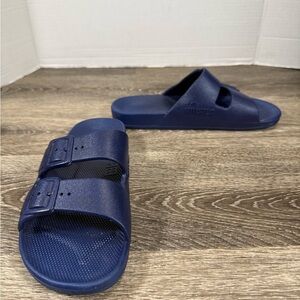 Freedom Moses Shoes Women sz6 Navy Slides Water Resistant Anti-slip 90s Minimal